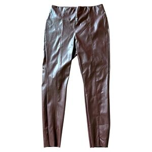H&M Brown Faux Leather Pants Size 14